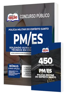 Combo Impresso PM ES 2026 - Soldado Auxiliar de Saúde - Técnico em Enfermagem